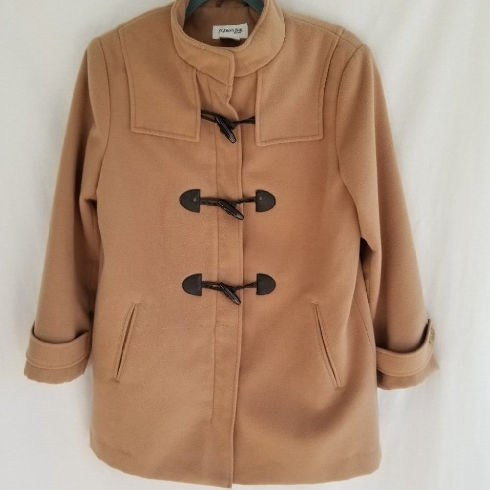 St.Johns Bay Pea Coat Tan Medium Read Description